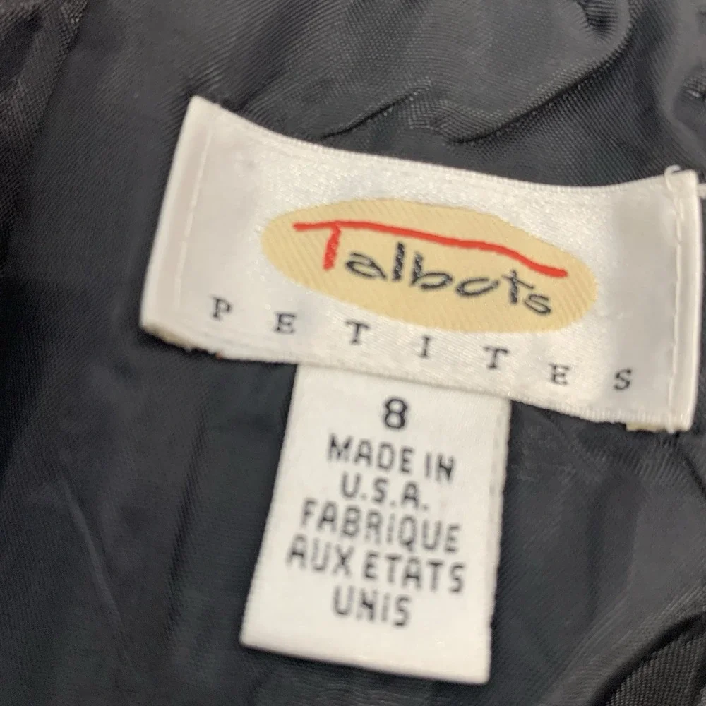 Talbots Black Wool Skirt Knee Length Lined 8 Petite Capsule Classic Career‎ USA